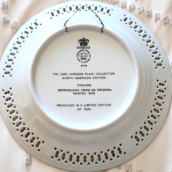 Denmark/ Danish Carl Larsson Plate Collection "Fishing" limited edition - Picture 6 of 6